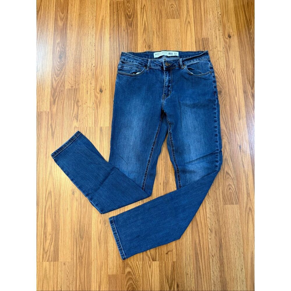 Barbell Apparel Men's Straight Athletic Fit Stretch Denim Jeans Blue Size 32